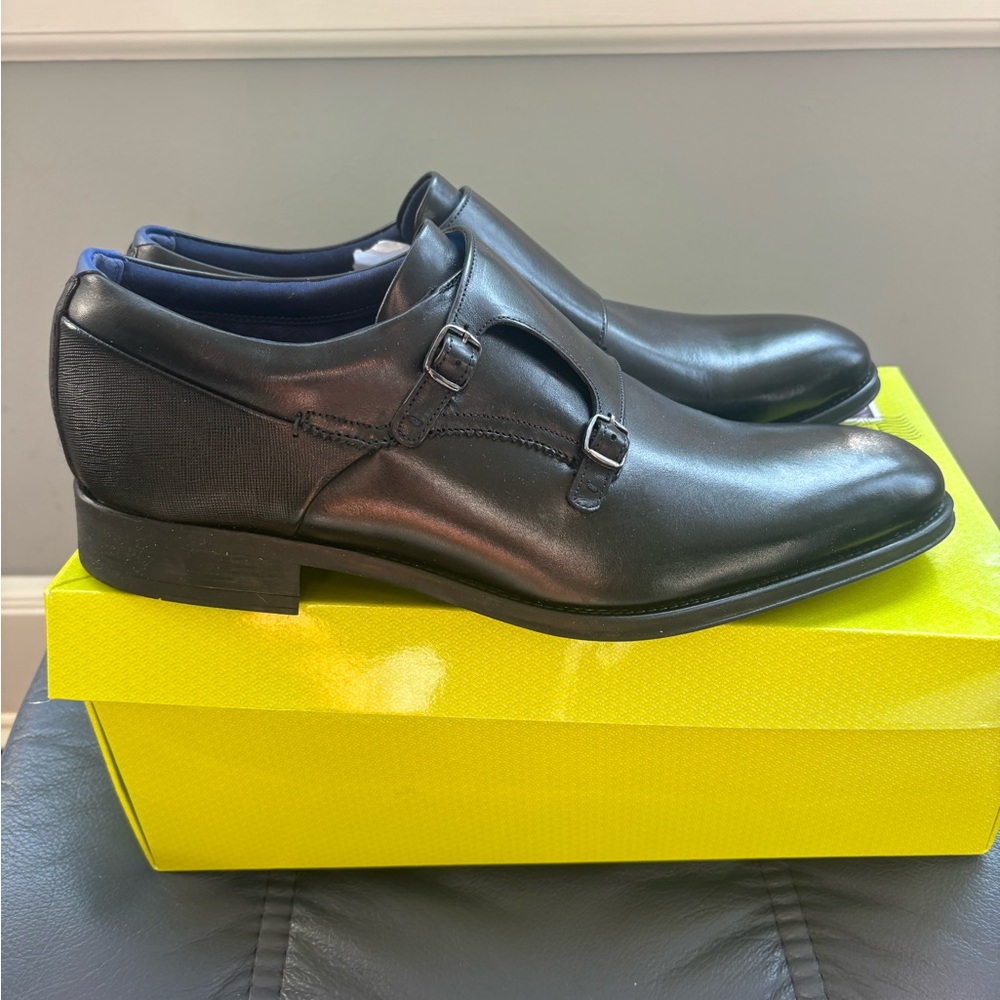 Ted Baker Black Leather Monk Strap Loafers Brand new